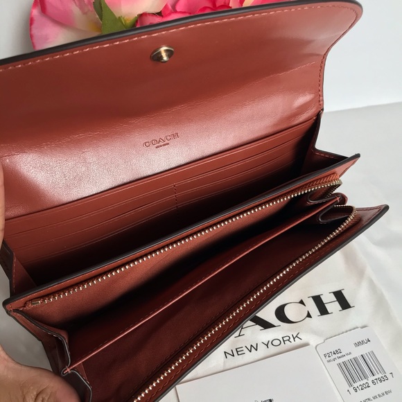 Coach Slim Envelope Crossgrain Leather Wallet - Picture 5 of 8